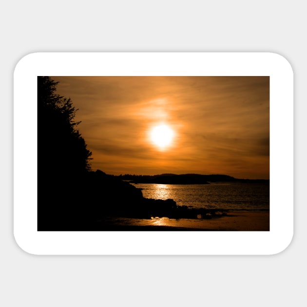 Sunset Long Beach Tofino Vancouver Island Canada Sticker by AndyEvansPhotos